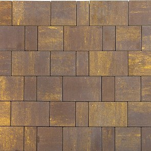 Тротуарная плитка вибропрессованная Старый город Ландхаус Color Mix тип 18 Мускат | 160х160 | BRAER