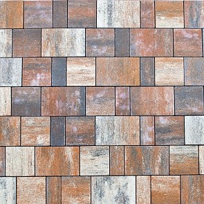 Тротуарная плитка вибропрессованная Старый город Ландхаус Color Mix тип 4 Койот | 80х160х80 | BRAER