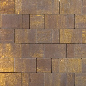 Тротуарная плитка вибропрессованная Старый город Ландхаус Color Mix тип 18 Мускат | 160х160х80 | BRAER